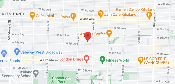 map of 102 2239 W 7TH AVENUE